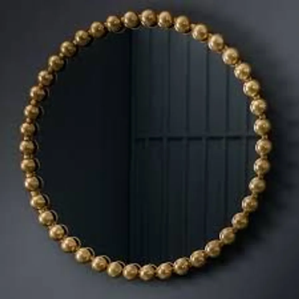 BOXED GALLERY CERETTI ROUND MIRROR, 80 x 80cm, GOLD (1 BOX)