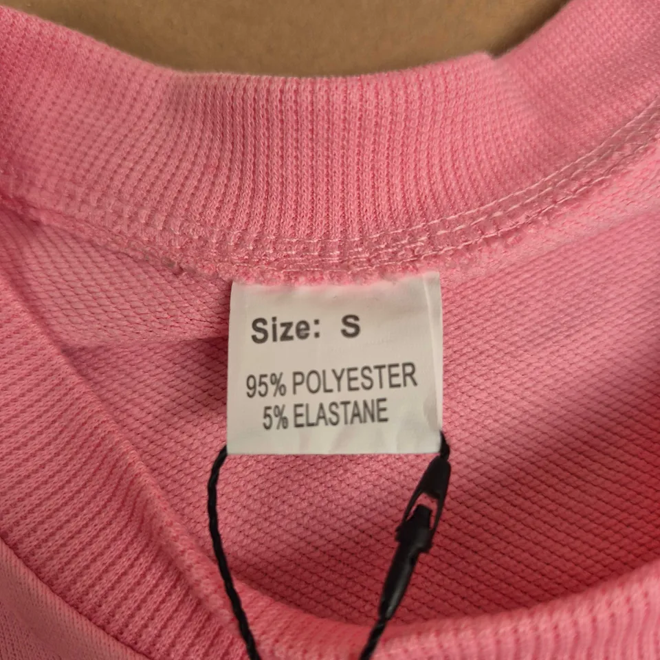 ALO YOGA PINK SWEATSHIRT, UK SIZE S