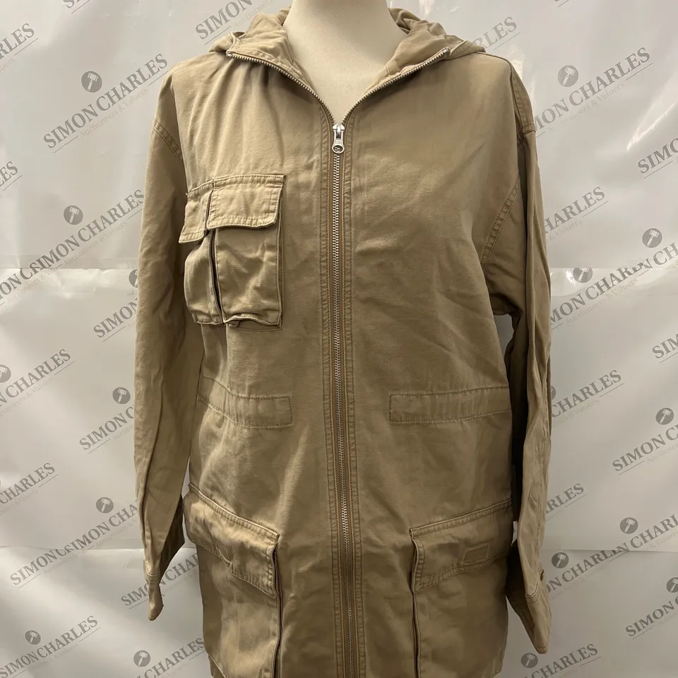 ASOS DESIGN CARGO POCKET JACKET IN SAND SIZE 10