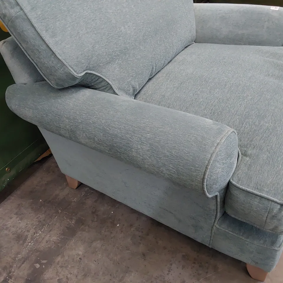 QUALITY BRITISH DESIGNER LOUNGE Co. SNUGGLER CHAIR DUCK EGG BLUE FABRIC 