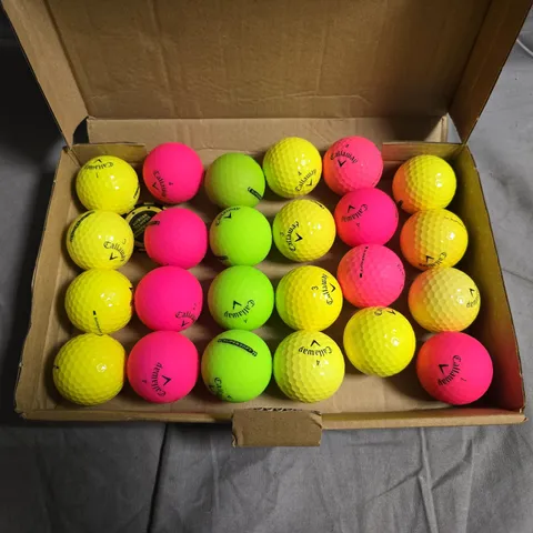 Box of Callaway Golf Balls – Neon Yellow, Pink & Green
