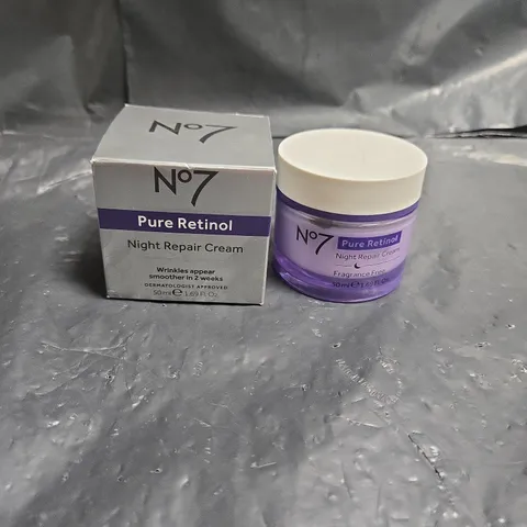 NO7 PURE RETINOL NIGHT REPAIR CREAM – 50ML, BOXED