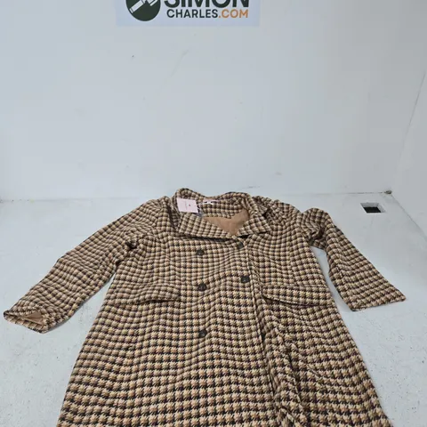 LA MAREY LONDON COAT – HOUNDSTOOTH WOOL BLEND, UK SIZE L