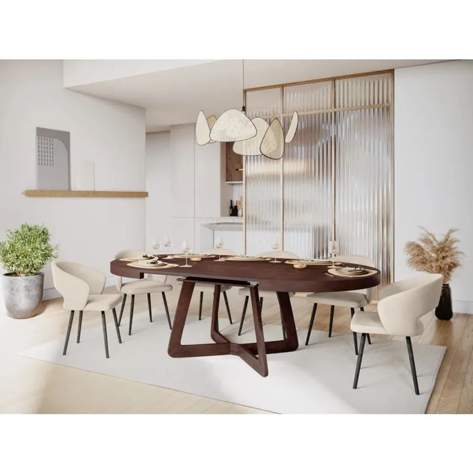 BOXED JANKEIM EXTENDABLE SELF - STORTING TRESTLE DINING TABLE (3 PRATS)