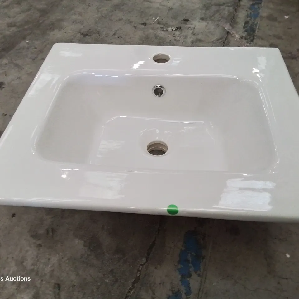 BOXED CANELLI CERAMIC SINGLE TAP VANITY BASIN WHITE 500 × 400mm
