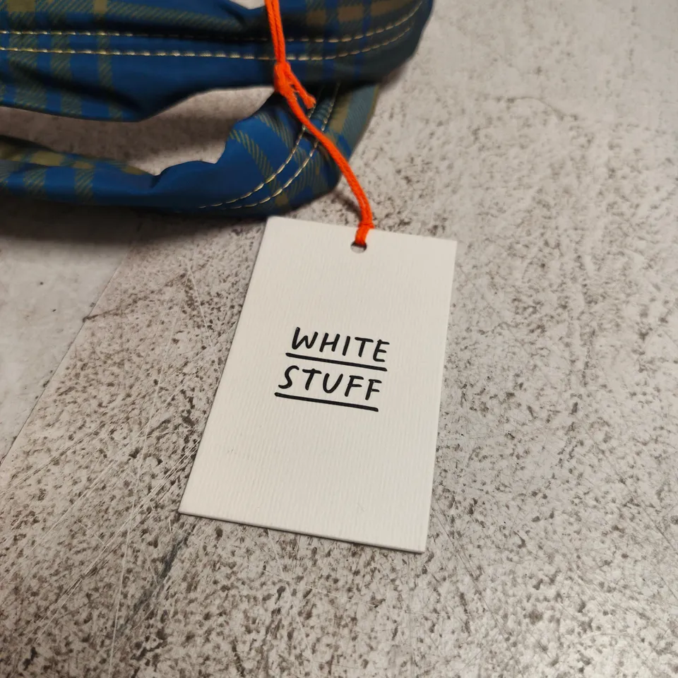 WHITE STUFF TOTE BAG – BLUE/GREEN PLAID, ONE SIZE (WITH TAGS)