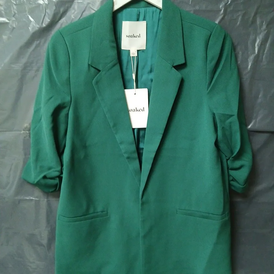 SOAKED SHIRLEY BLAZER - GREEN - SIZE LARGE