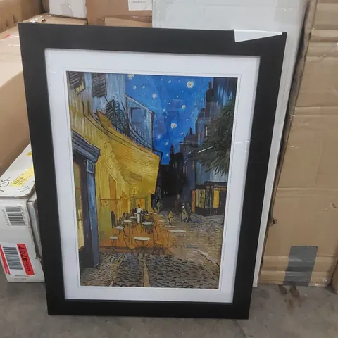 BOXED CAFE TERRACE AT NIGHT BY VINCENT VAN GOGH - PICTURE FRAME PAINTING