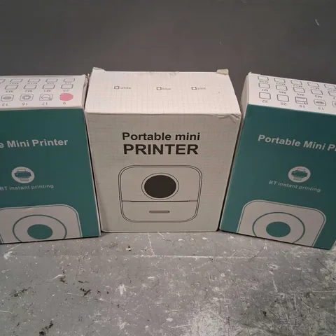 THREE ASSORTED PORTABLE MINI PRINTERS