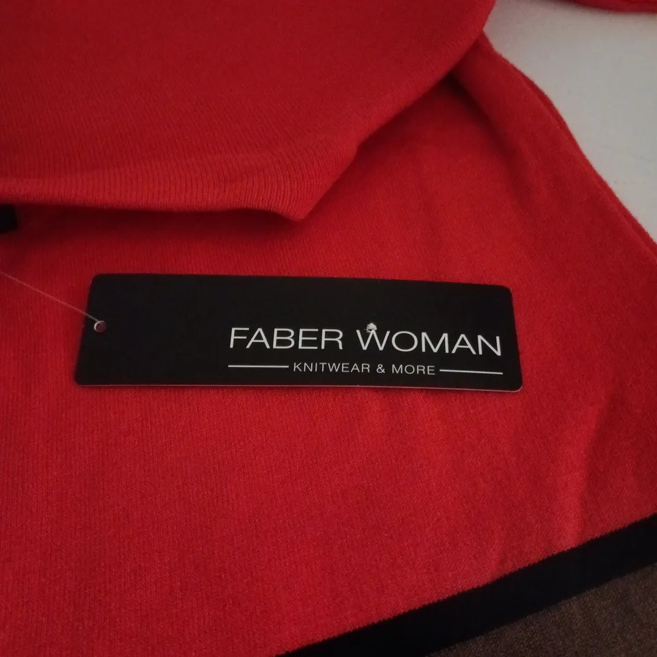 FABER WOMAN KNITWEAR RED/MULTI PATTERN DRESS UK 14 TAGGED