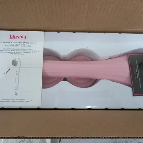 BOXED BLUSHLY RECHARGEABLE CLEANSING & EXFOLIATING BODY BRUSH IN PINK 
