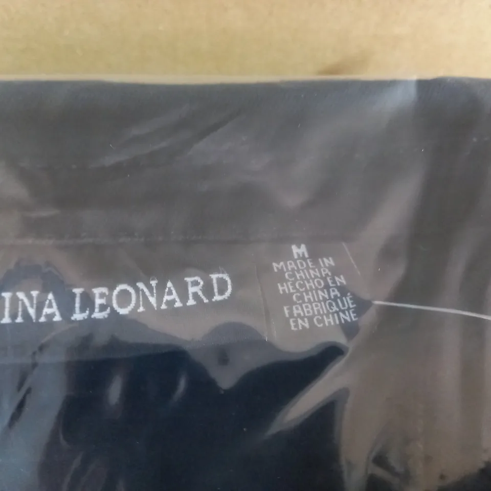 BRAND NEW ELBOW SLEEVE BUTTON UP STRETCH DENIM DRESS BY NINA LEONARD BLACK - SIZE MEDIUM