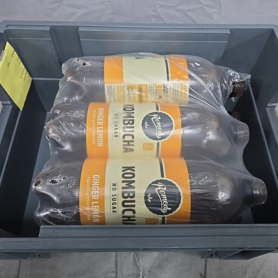 SEALED PACK OF 6 REMEDY KOMBUCHA GINGER LEMON - 1L