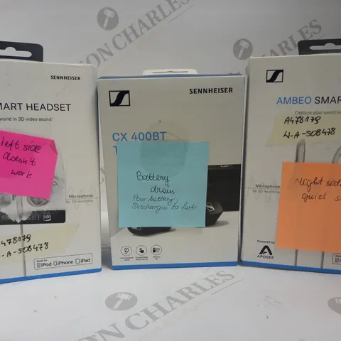 LOT OF 10 PAIRS OF SENNHEISER EARPHONES