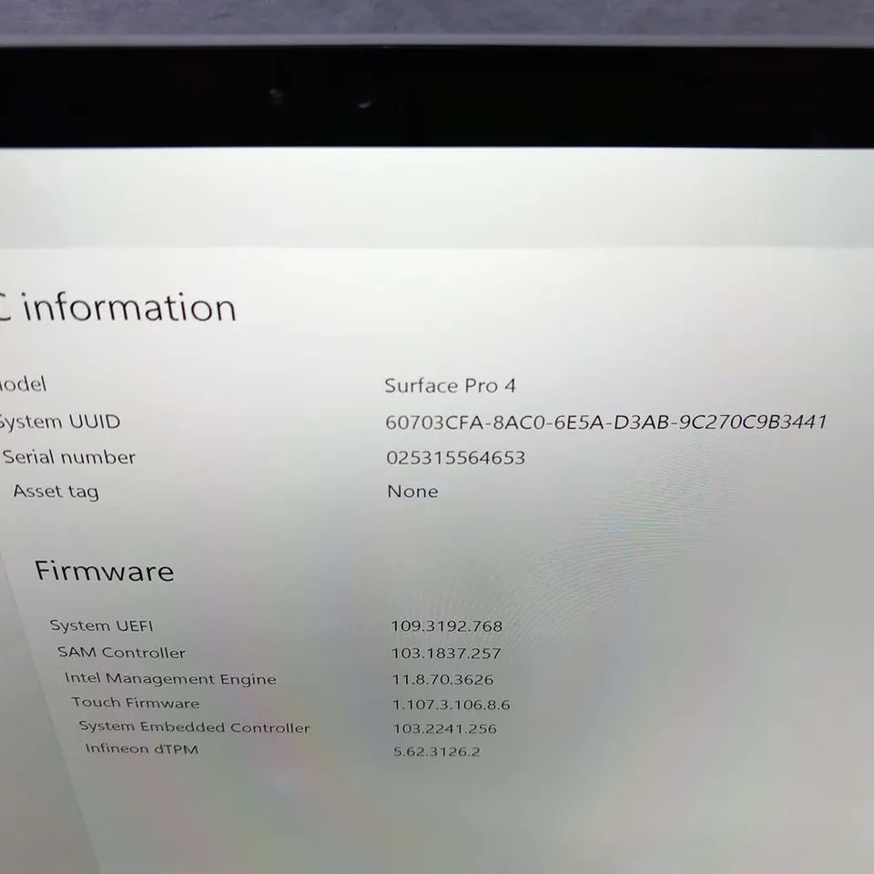 MICROSOFT SURFACE PRO 4 128GB