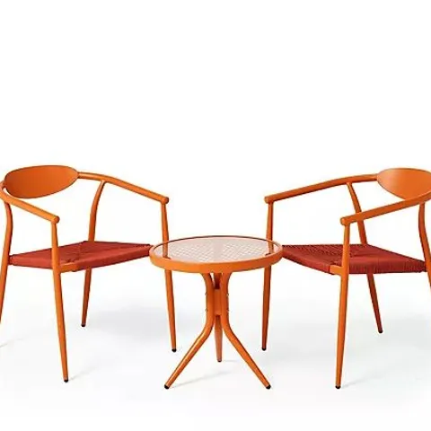 INNOVATORS MARRAKESH 2 CHAIRS & TABLE BISTRO SET- TERRACOTTA