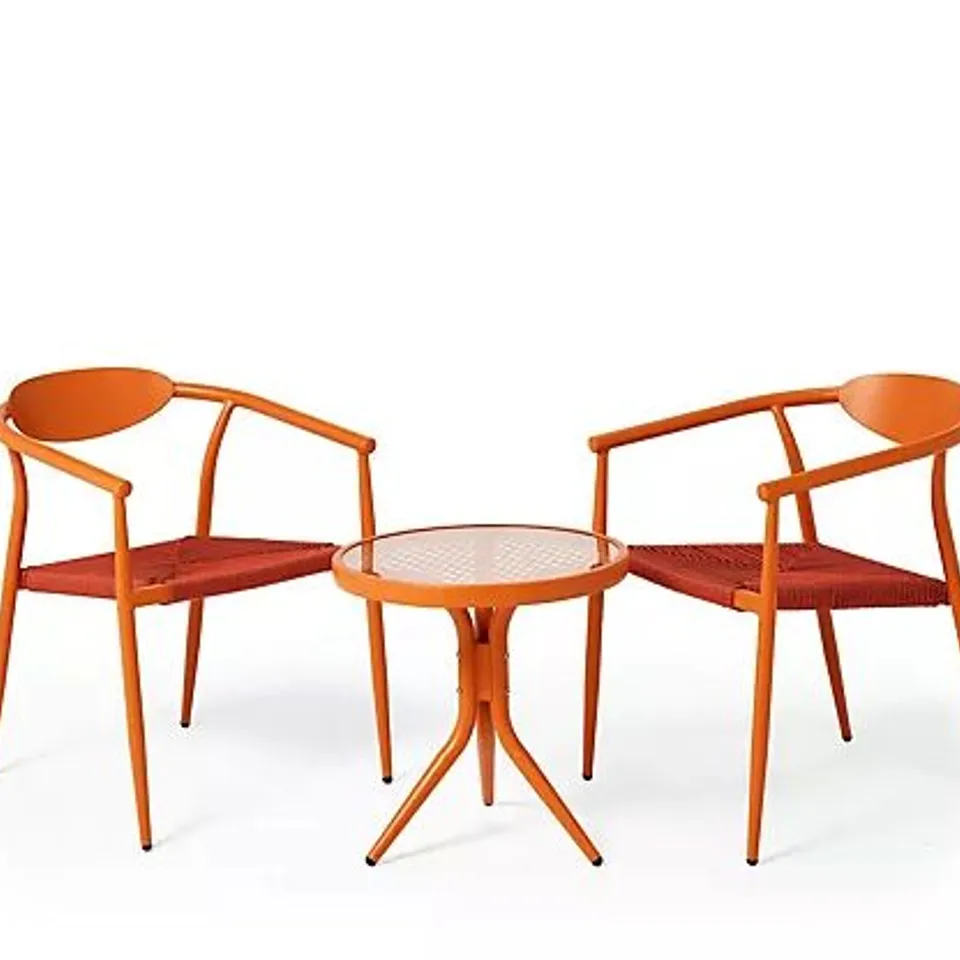 INNOVATORS MARRAKESH 2 CHAIRS & TABLE BISTRO SET- TERRACOTTA