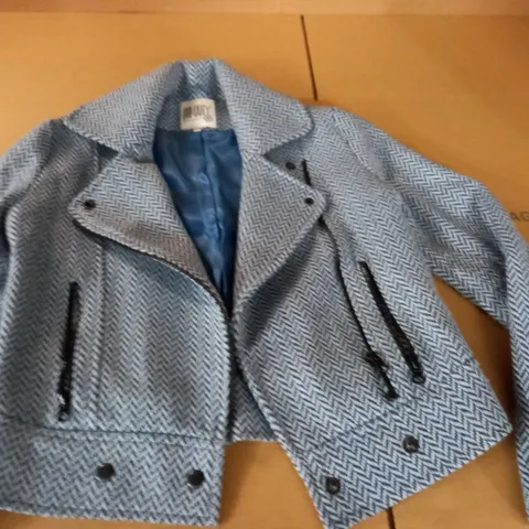 ROMANY LIGHT BLUE DOGSTOOTH STYLE JACKET - XS