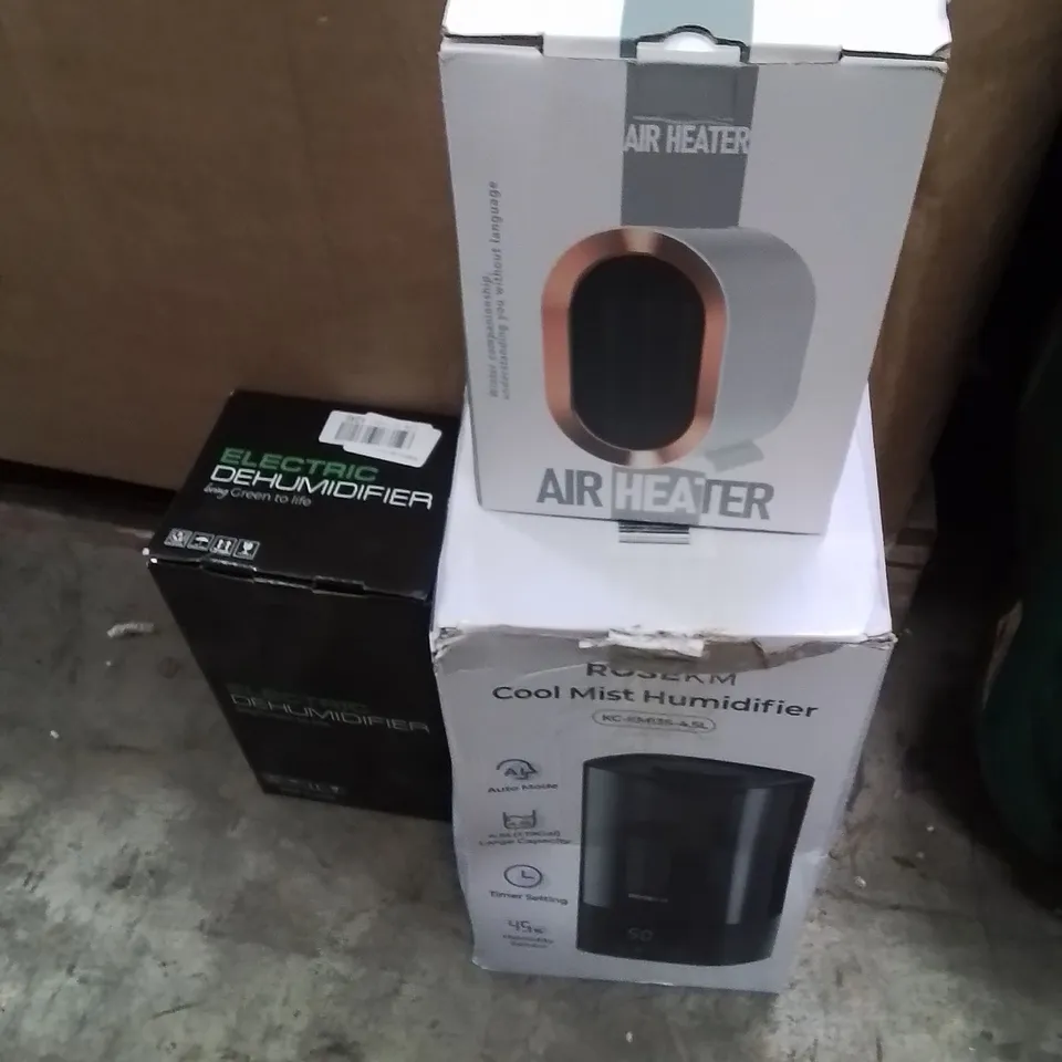 PALLET CONTAINING A LARGE QUANTITY OF ELECTRICAL PRODUCTS TO INCLUDE;DEHUMIDIFIER,HEATER,HUMIDIFIER 