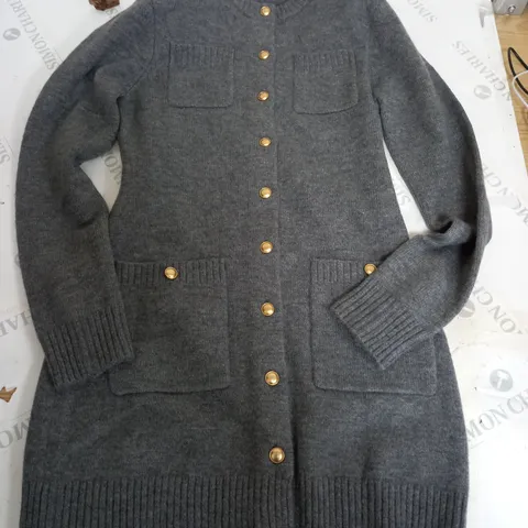 ZARA BUTTON LONG CARDIGAN IN GREY - SMALL
