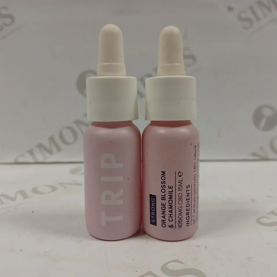 BOX OF 2 X 15ML TRIP STRONG ORANGE BLOSSOM & CHAMOMILE 1000MG CBD 