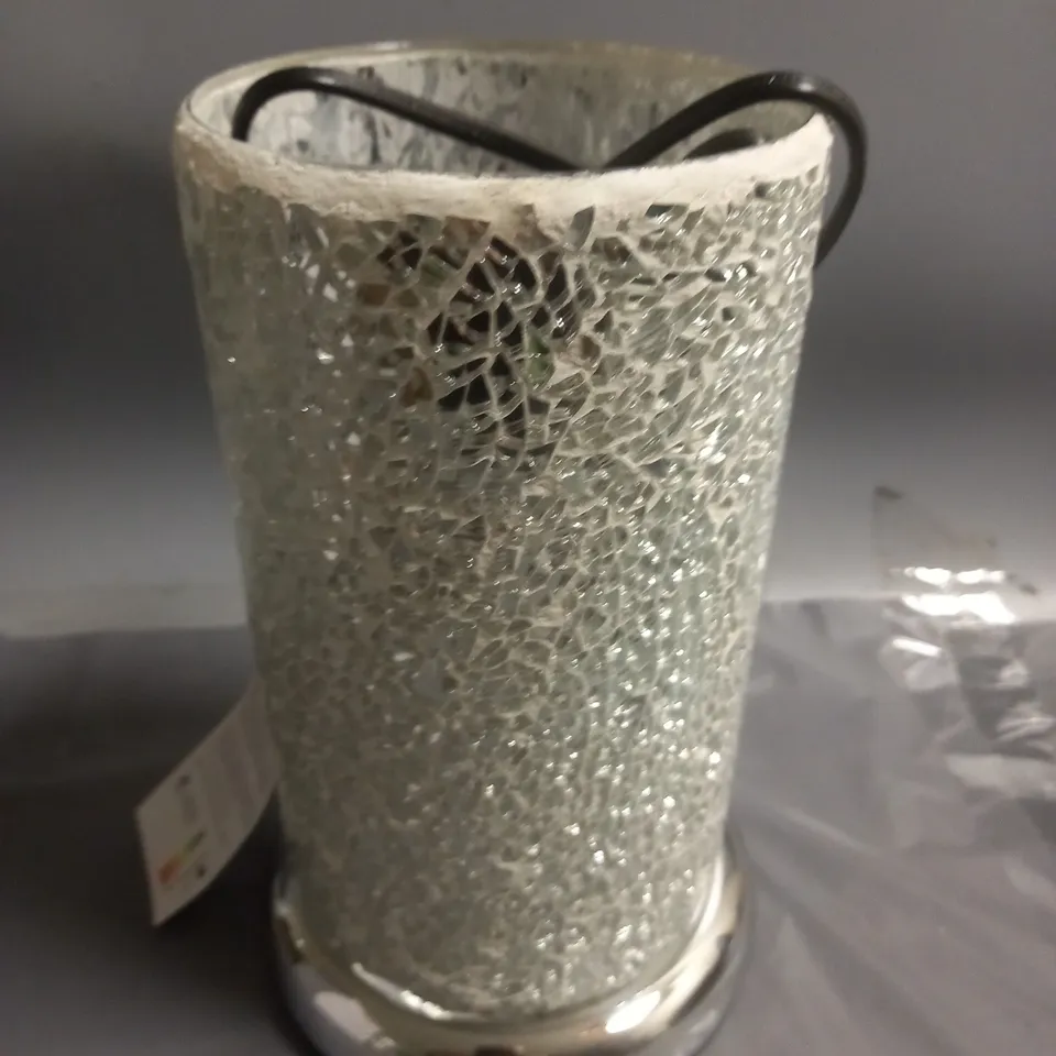 STRAITS SILVER CRACKLE TOUCH LAMP