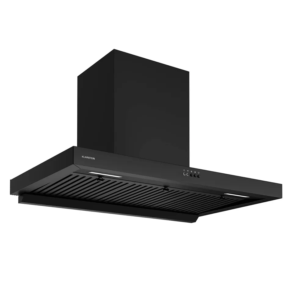 BOXED KLARSTEIN AEROCLEAN 90CM CHIMNEY COOKER HOOD IN BLACK