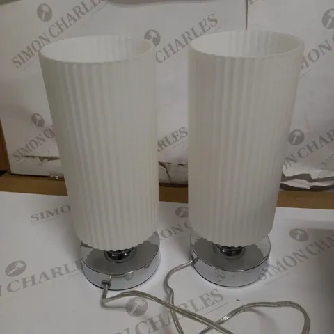 JOHN LEWIS RIDGE OPAL GLASS TOUCH LAMPS, WHITE, SET OF 2