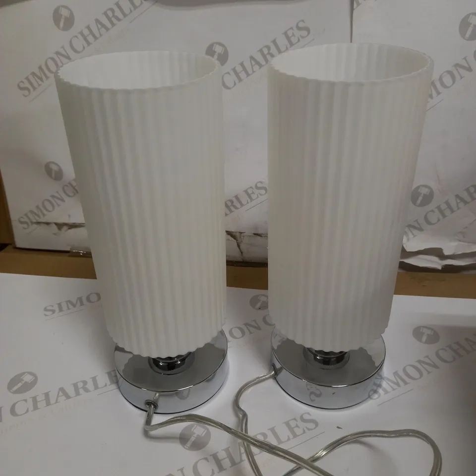 JOHN LEWIS RIDGE OPAL GLASS TOUCH LAMPS, WHITE, SET OF 2
