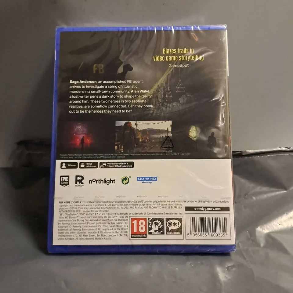 SEALED PLAYSTATION 5 ALEX WAKE II DELUXE EDITION 