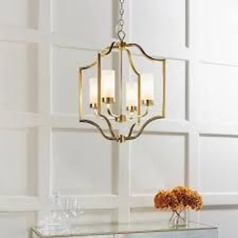 BOXED ENDON EDREA 4 LIGHT PENDANT - SATIN BRASS