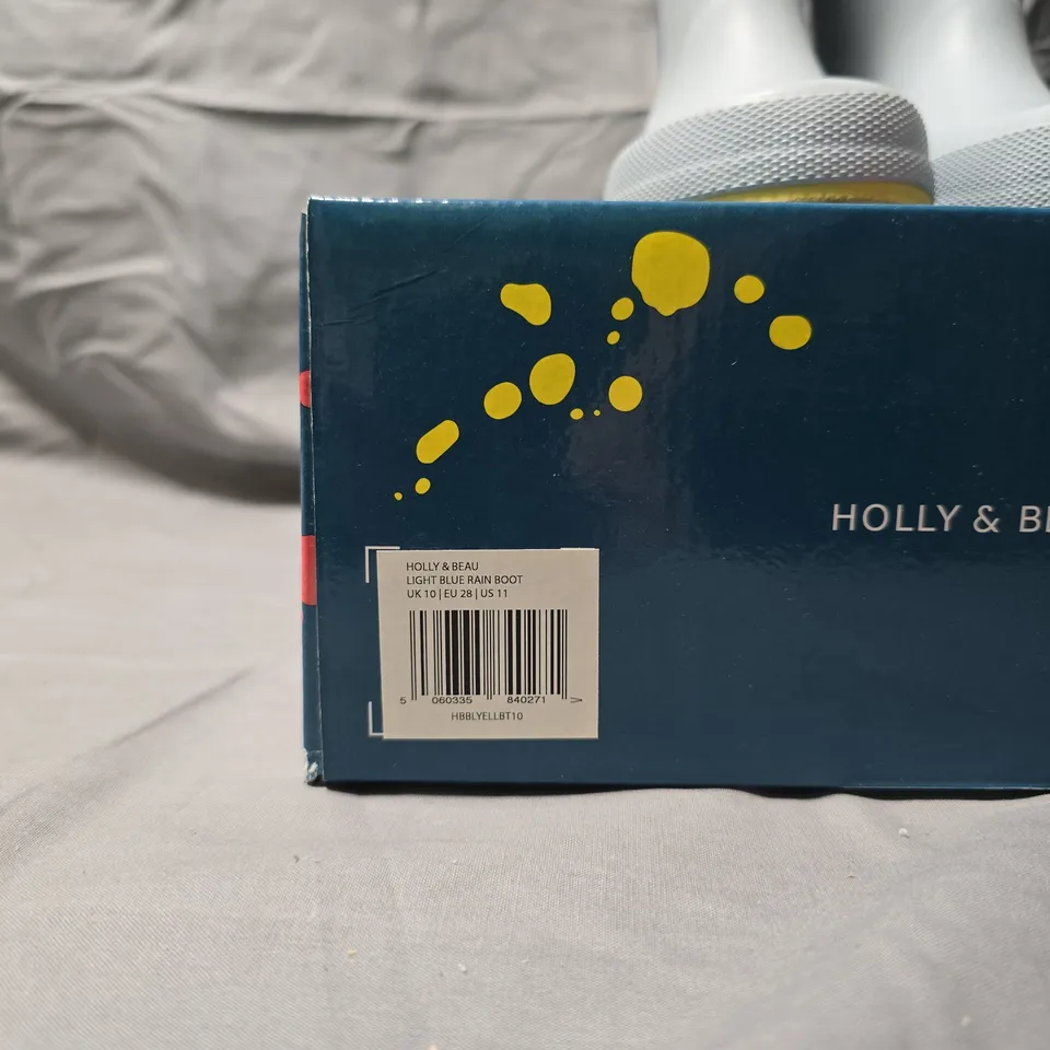 HOLLY & BEAU LIGHT BLUE RAIN BOOTS FOR KIDS UK 10