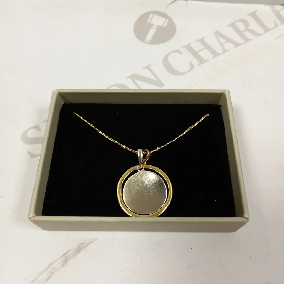 LINES & CURRENT NEW MOON TWO TONE NECKLACE 