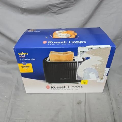 BOXED RUSSELL HOBBS EDEN BLACK 2 SLICE TOASTER