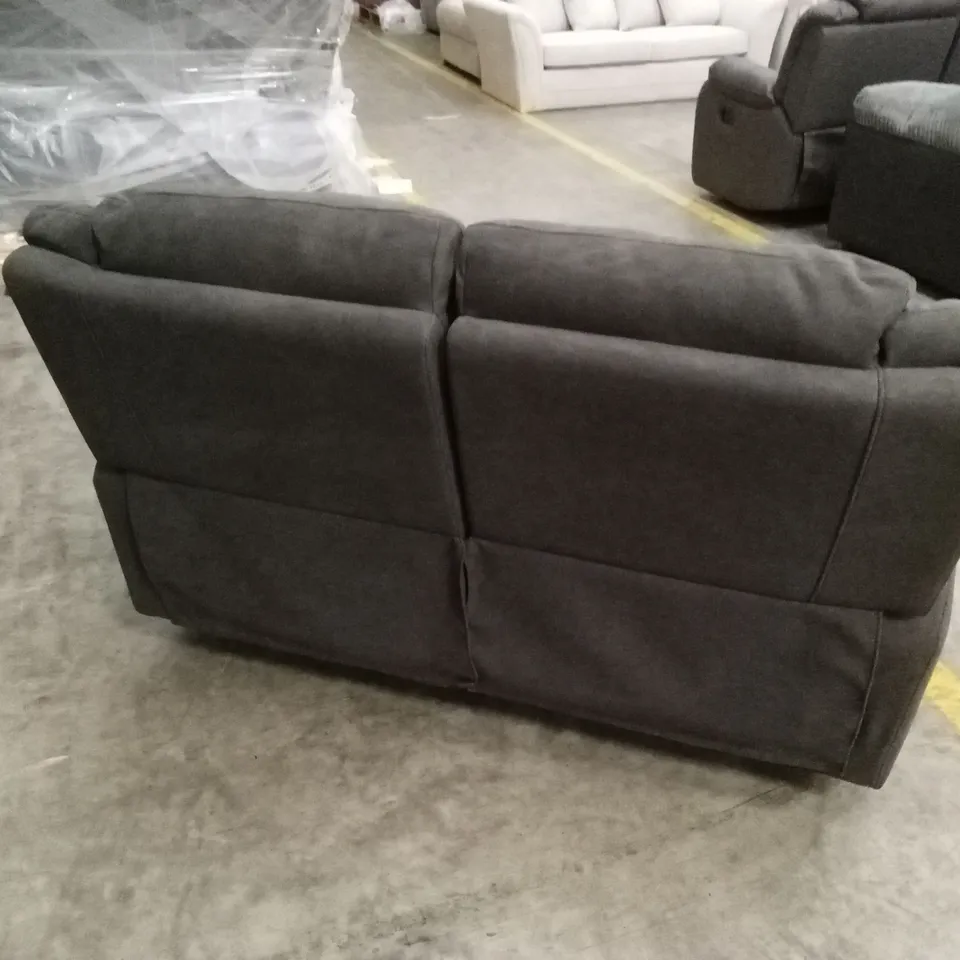 ALBION FABRIC 2 SEATER HIGH BACK MANUAL RECLINER SOFA - CHARCOAL RRP £579