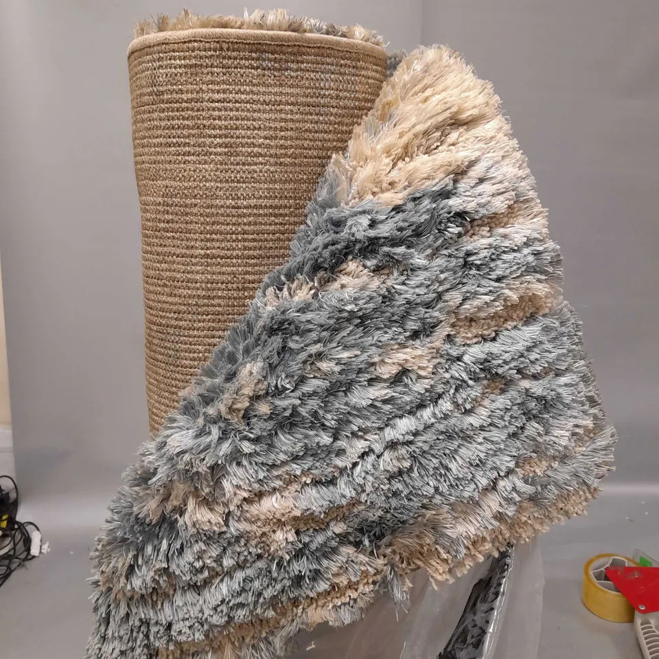 COZEE HOME TEXTURED PRINTED SHAGGY RUG - COLLECTION ONLY