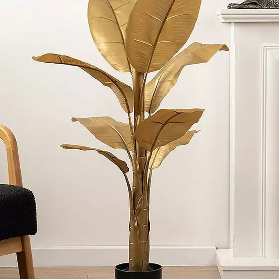 FAUX ARTIFICIAL GOLD BANANA TREE BOXED