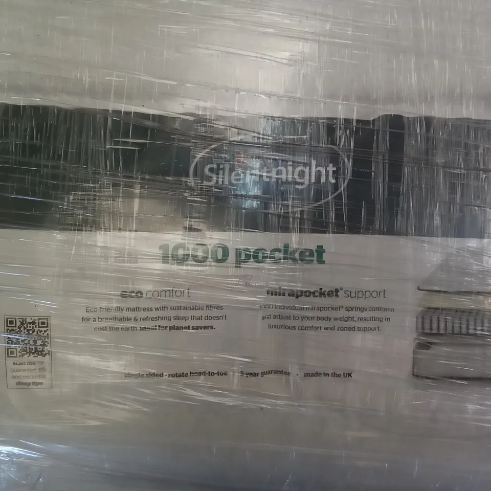 QUALITY BAGGED SILENTNIGHT ECO COMFORT POCKET SPRUNG 1000 SINGLE 3FT MATTRESS