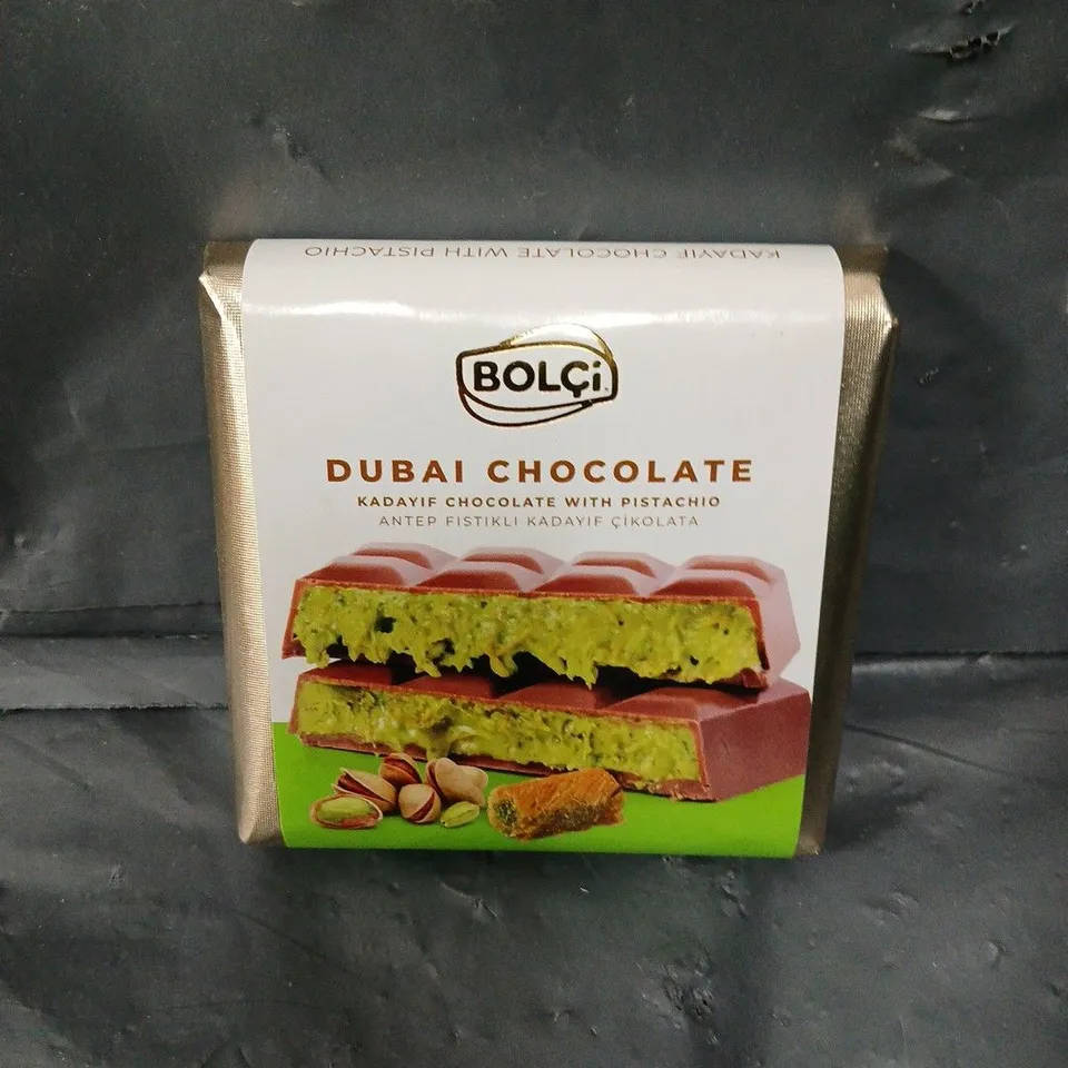 LARGE ASSORTMENT OF BOLCI DUBAI CHOCOLATE BARS 