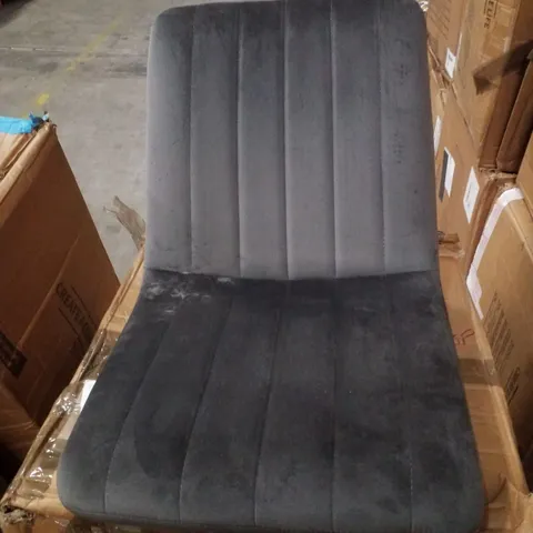 BOXED CLIPOP FORZA GREY VELVET DINING CHAIRS SET OF 2 (1 BOX)