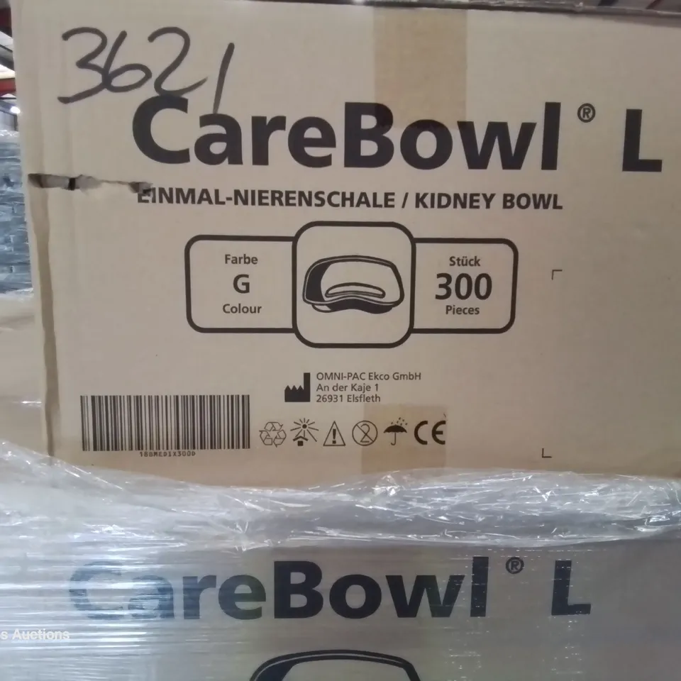 PALLET OF 6 CASES EACH CONTAINING 300 CAREBOWL LARGE KIDNEY BOWLS