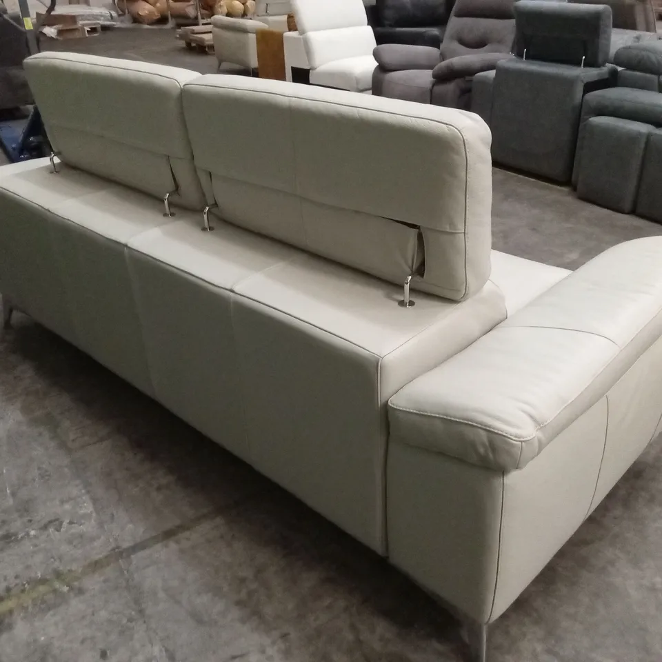 QUALITY DESIGNER ITALIAN MADE FLAVIO 3 SEATER MAXI SOFA - SAND LEATHER
