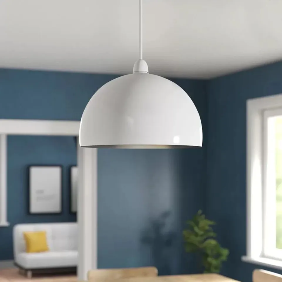 BOXED WHITE 30CM METAL BOWL PENDANT SHADE