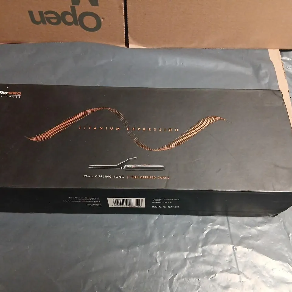 BABYLISS PRO TITANIUM EXPRESSION 19MM CURLING TONG – BOXED