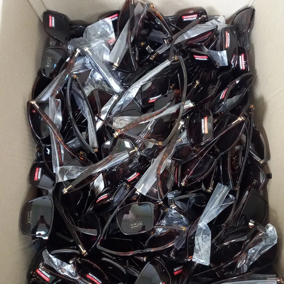BOX OF TORTOISE SHELL UV PROTECTOR SUN GLASSES