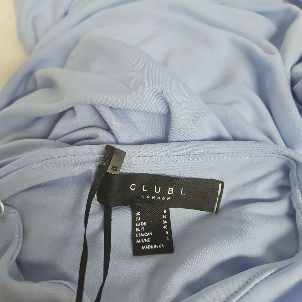 CLUB L LONDON POWDER BLUE HIGH-NECK MAXI DRESS – UK 8 (EU 36, US 4)