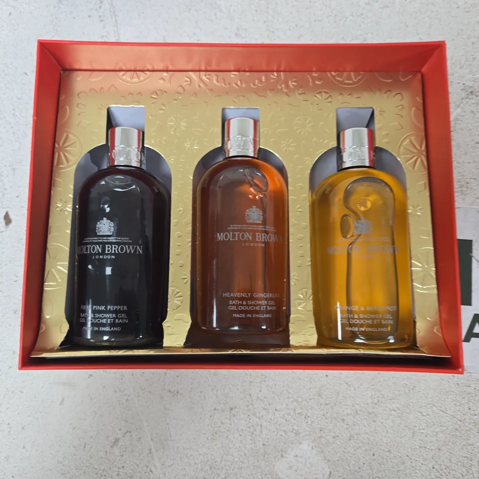 MOLTON BROWN FLORAL & SPICY BODY CARE COLLECTION BATH & SHOWER GEL SET – 3 X 300ML, GIFT BOX