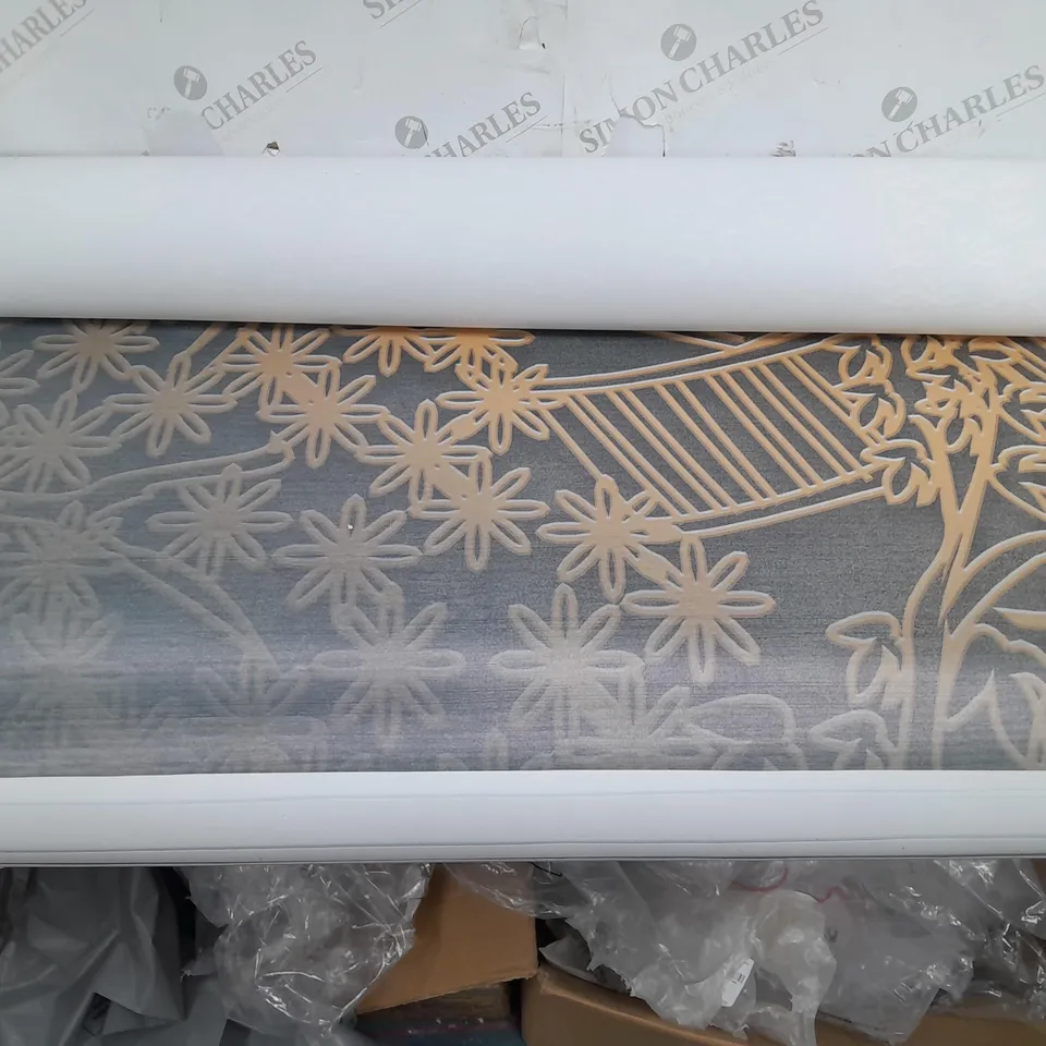 4 GREEN AND GOLD WALL PAPER SHEETS 