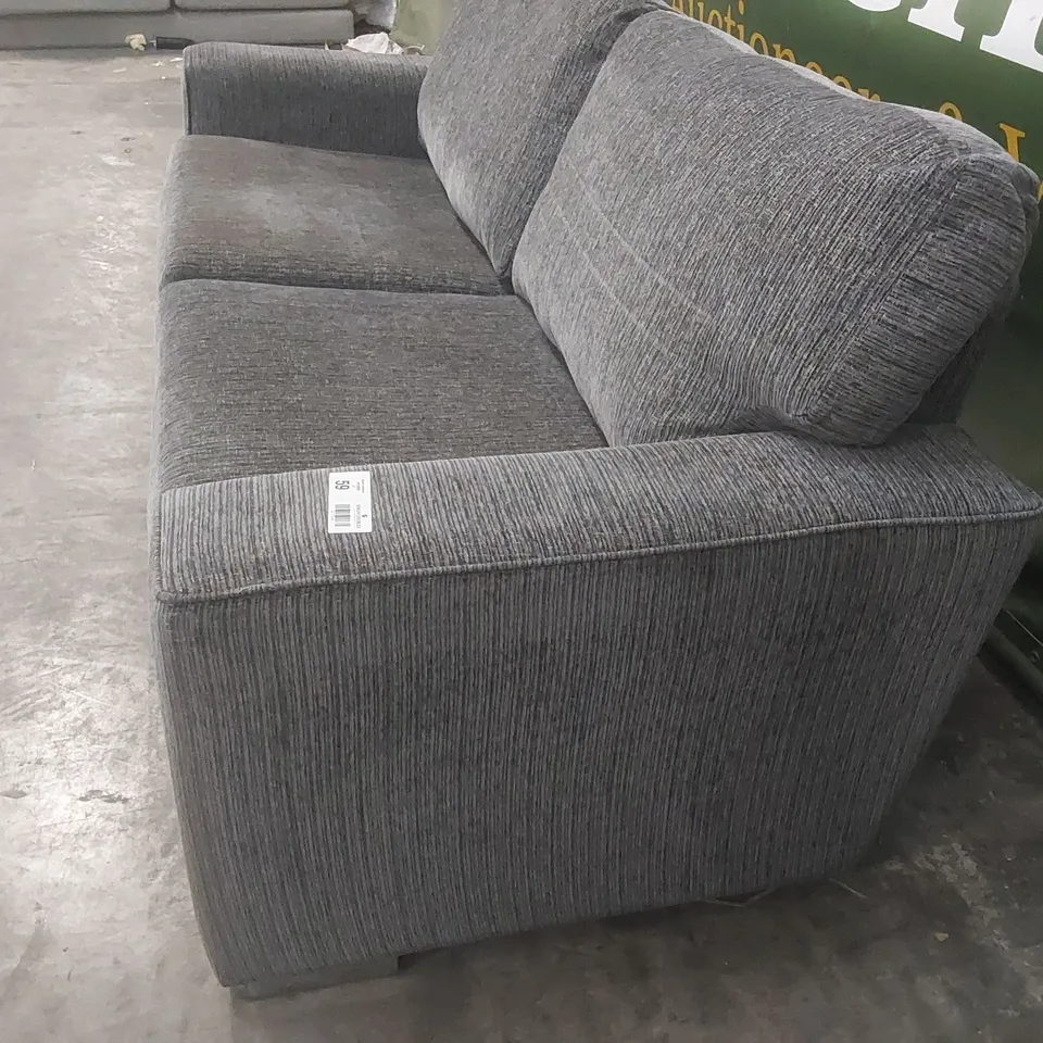 DESIGNER GREY FABRIC THREE SEATER SOFA 