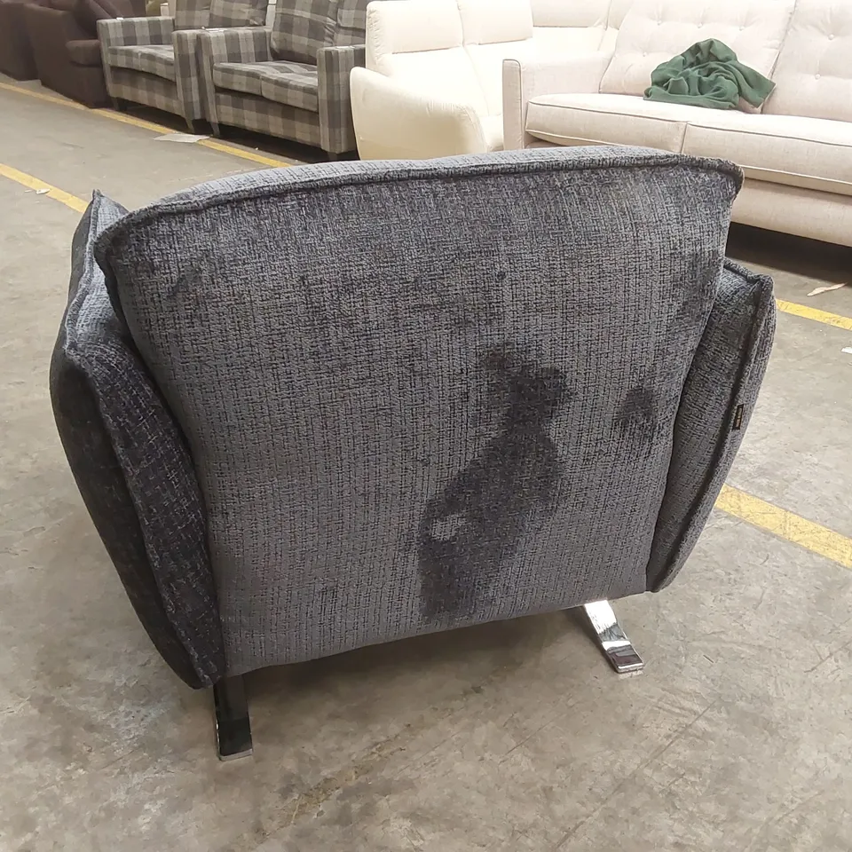 QUALITY DESIGNER ITALIAN MADE SEVILLE FABRIC UPHOLSTERED ARMCHAIR